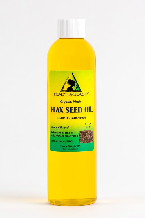 Flax seed oil organic carrier virgin cold pressed pure 8 oz buy H&B